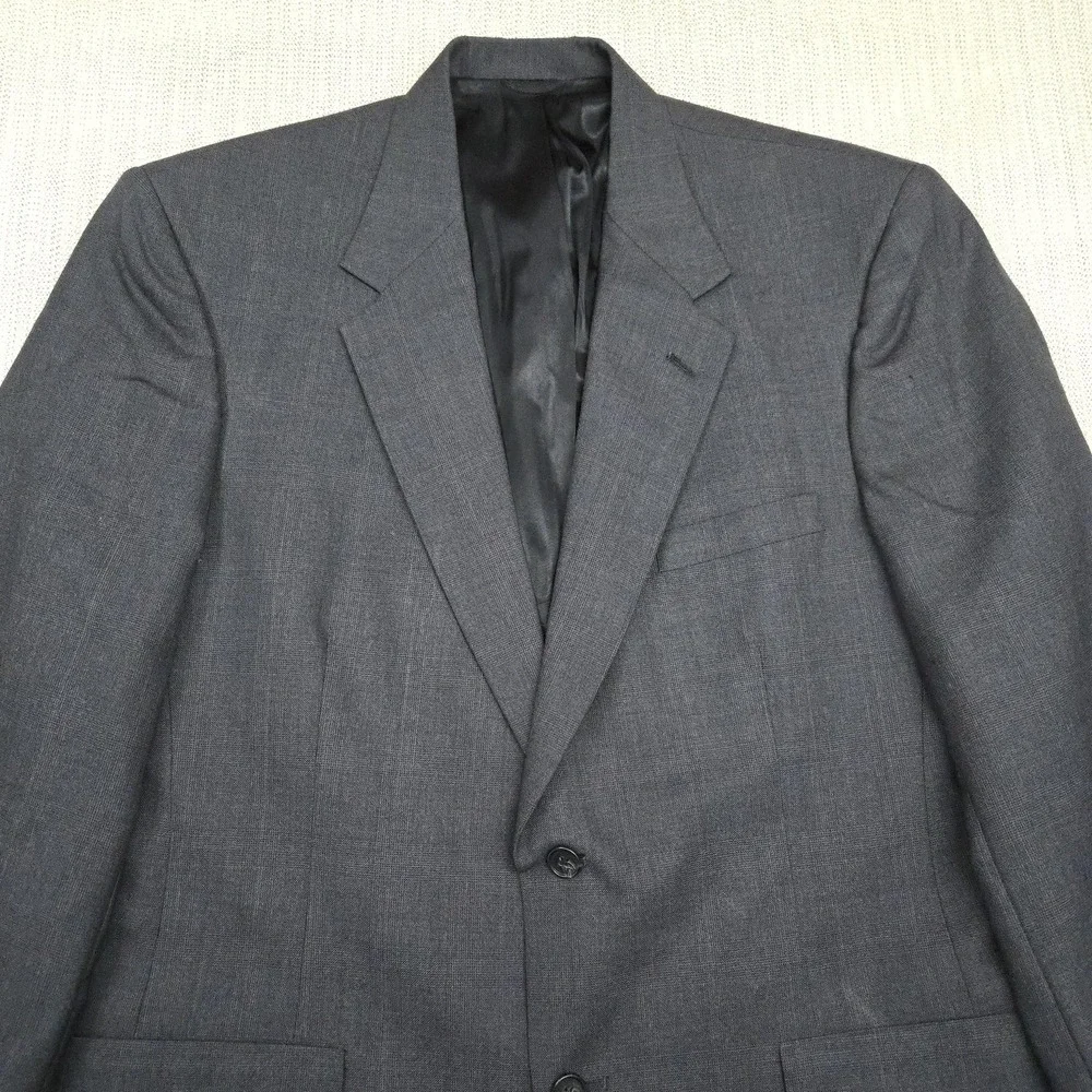 Roundtree & Yorke Blazer Mens 42 Gray Two Button Classic Fit Suit Jacket USA